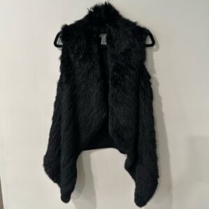 Rabbit fur drape vest